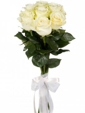 Букет из 7 белых роз 80 см